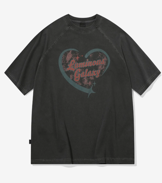 CPGN STUDIO / 發光愛心圖案短袖T恤 / 煙燻黑 /  JUL25