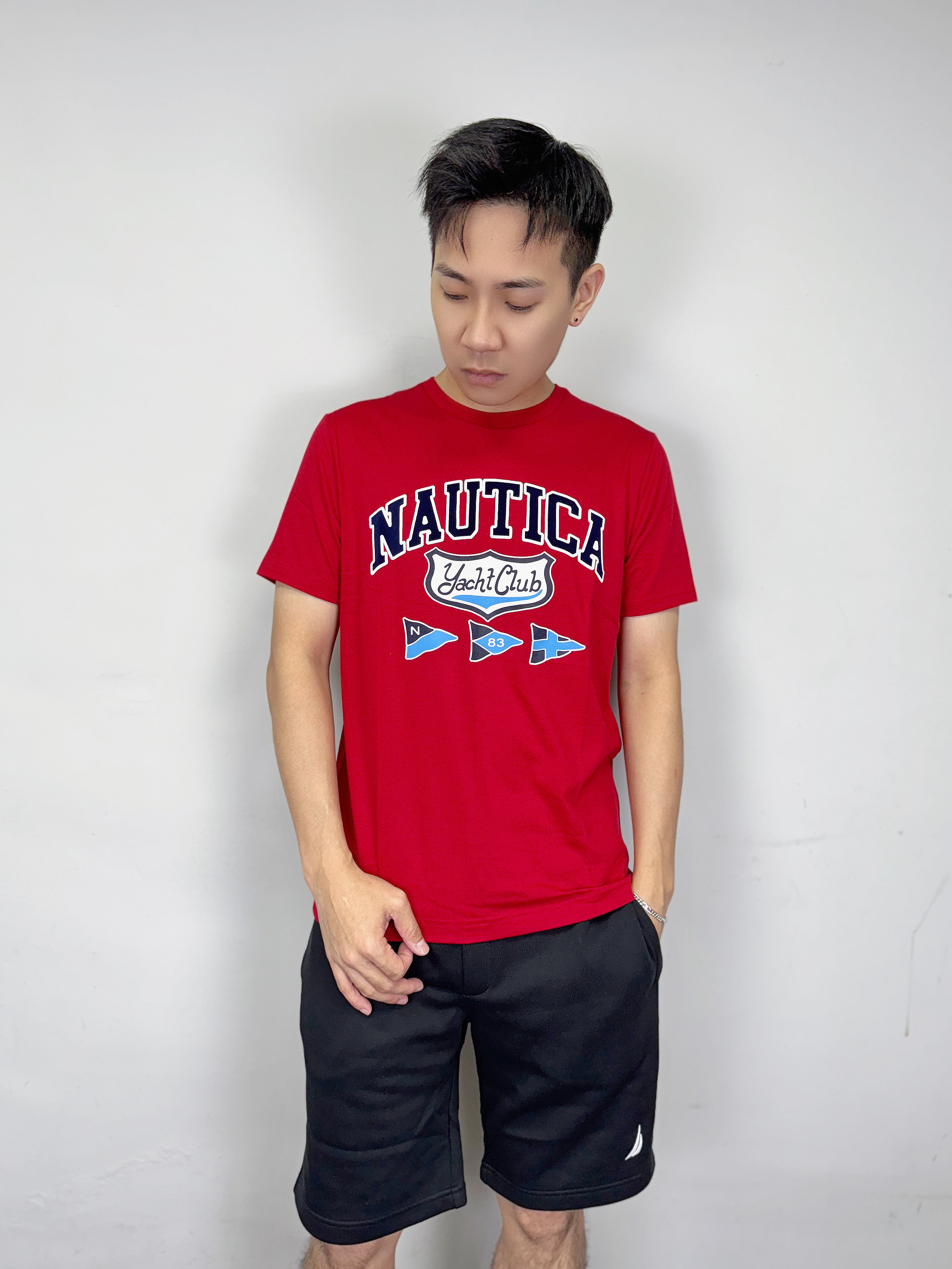 Nautica 帆船 大字母徽章 短袖上衣 短T