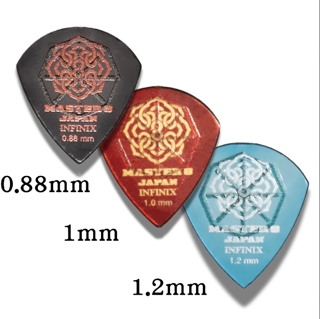 MASTER 8 JAPAN 日本製 / MASTER 8 JAPAN / INFINIX 磨砂防滑 吉他彈片 淚滴 / JAZZ / 三角 第 2 張圖片｜三峽吉他 / Bass