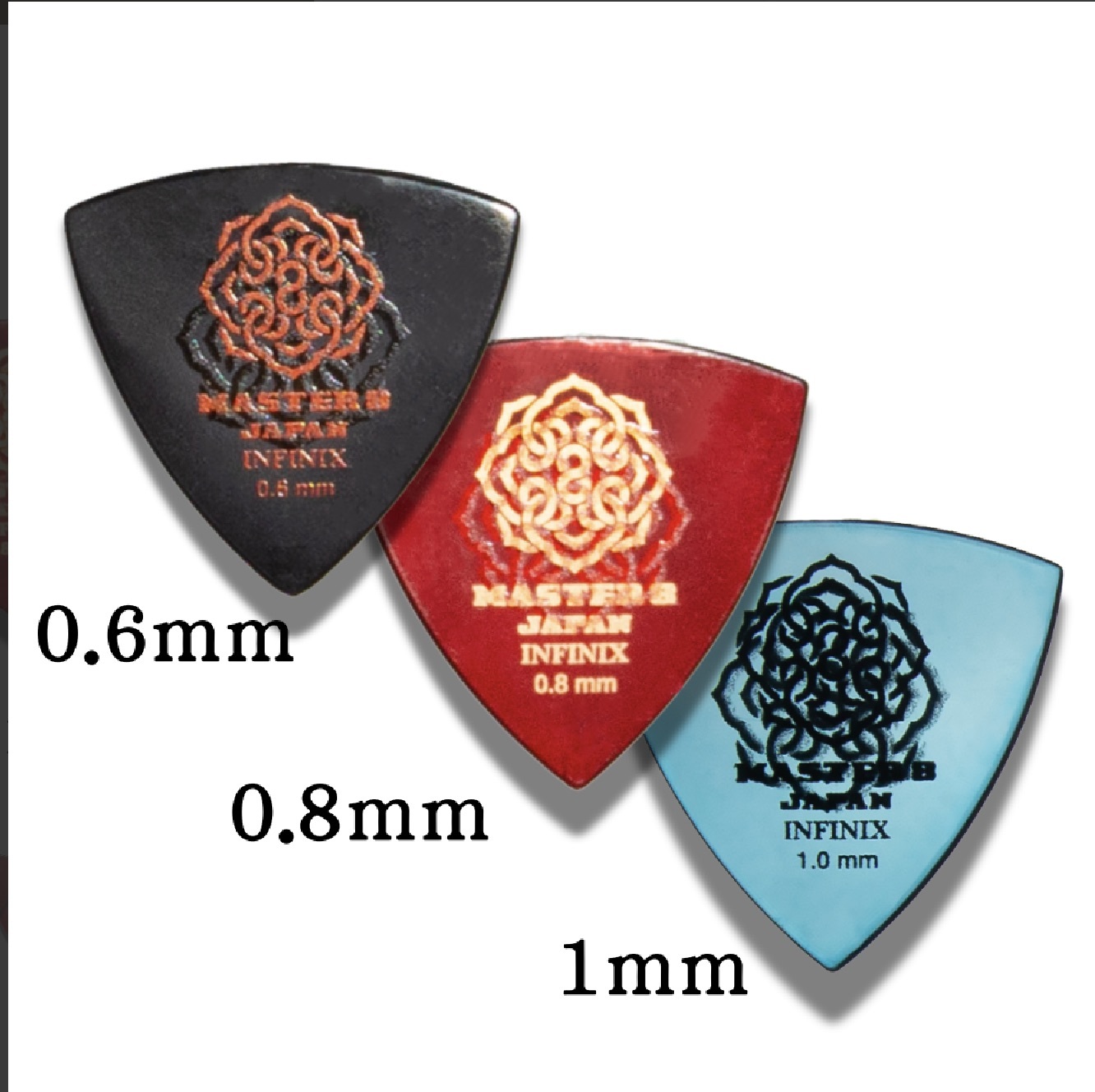 MASTER 8 JAPAN 日本製 / MASTER 8 JAPAN / INFINIX 磨砂防滑 吉他彈片 淚滴 / JAZZ / 三角 第 3 張圖片｜三峽吉他 / Bass