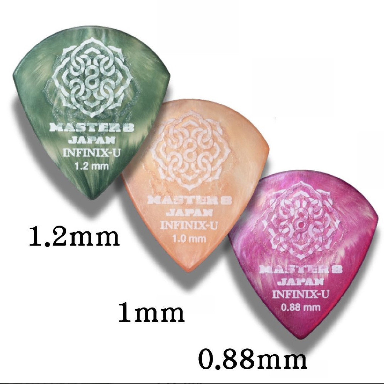MASTER 8 JAPAN 日本製 / MASTER 8 JAPAN / INFINIX U HARD GRIP ULTEM 塑鋼磨砂防滑 吉他彈片 淚滴 / JAZZ / 三角 第 2 張圖片｜三峽吉他 / Bass
