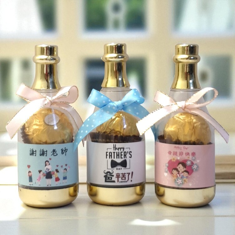 2入金莎香檳糖果瓶-老師謝謝你-教師節快樂,畢業送老師禮物