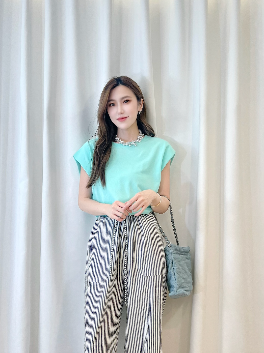 棉料繽紛半袖上衣