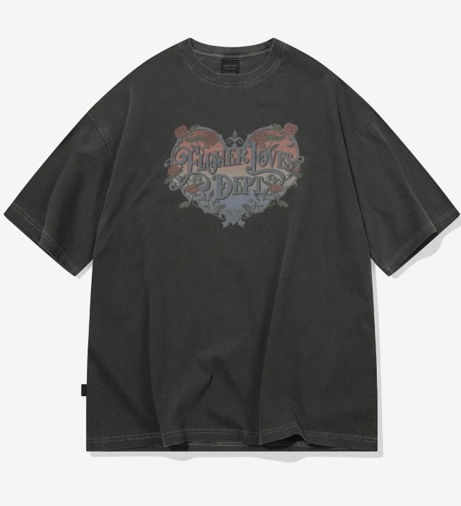 CPGN STUDIO / Rose Depte 玫瑰圖案短袖T恤 / 煙燻黑 /  JUL25