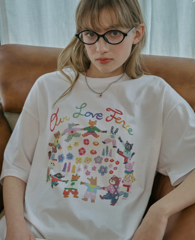 CPGN STUDIO / DTP love fence愛的圍欄圖案短袖T恤 / 白色 /  JUL25