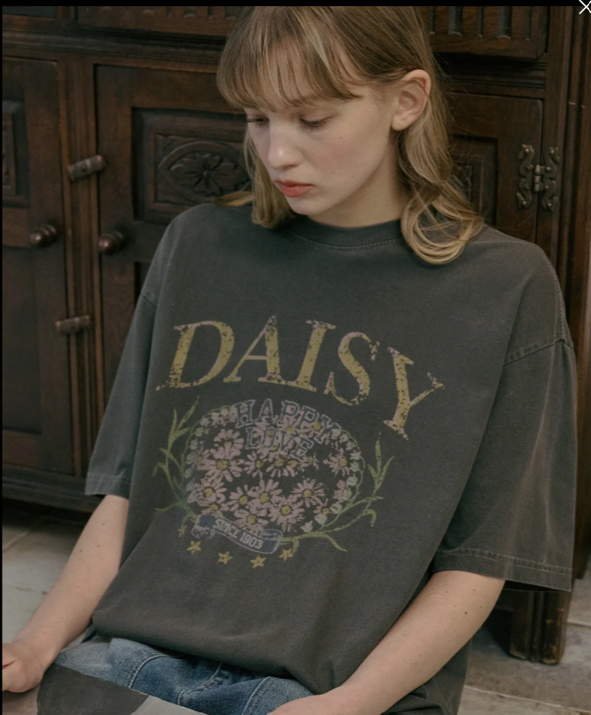 CPGN STUDIO / Daisy 雛菊圖案短袖T恤 / 煙燻黑 /  JUL25