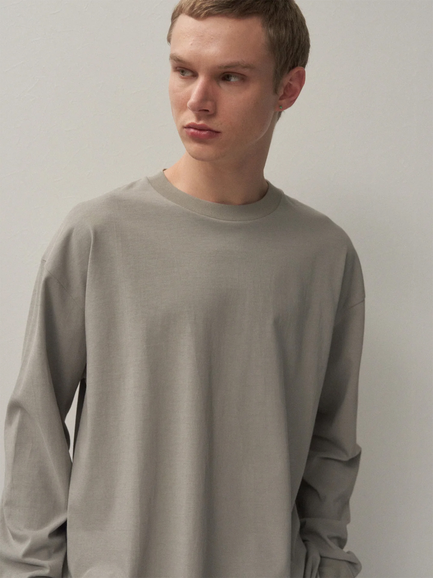 w*s様 ATON FRESCA PLATE OVERSIZED LONG TE ATON Fresca Plate Loose Fit Long Sleeve T-Shirt