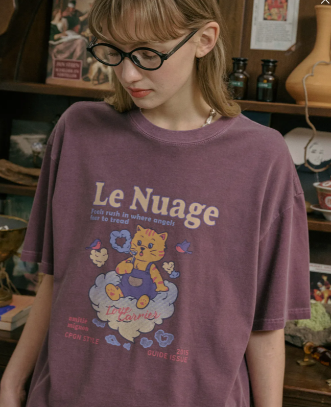 CPGN STUDIO / Bubble Heart 愛心泡泡短袖 T恤 / 灰紫色 /  JUL25