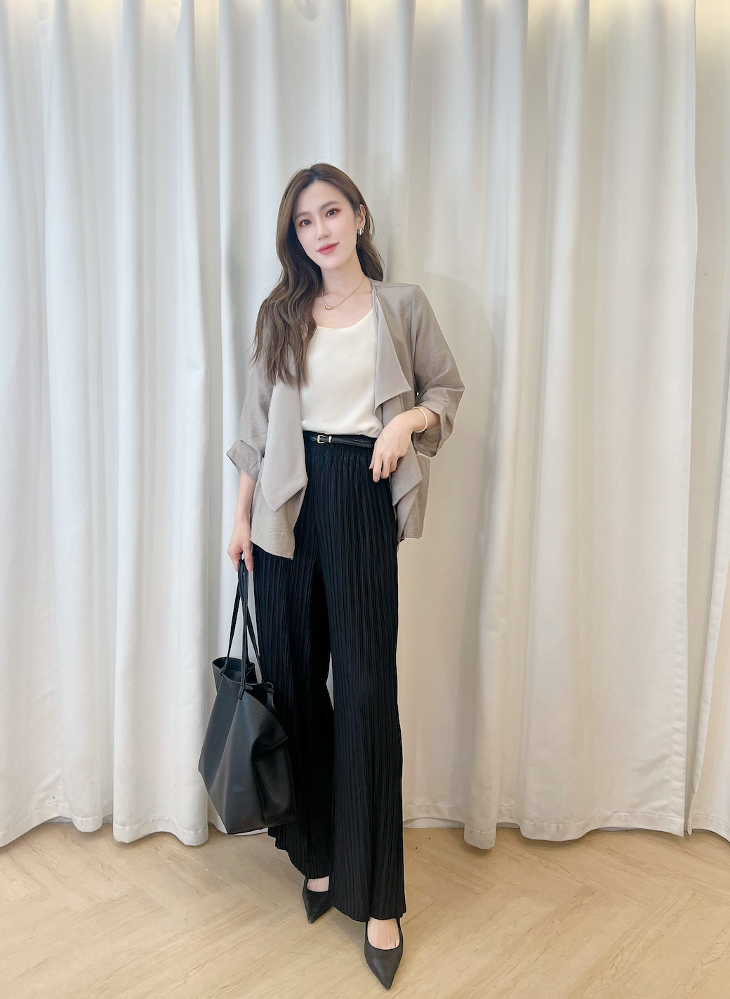 翻領片七分袖外套