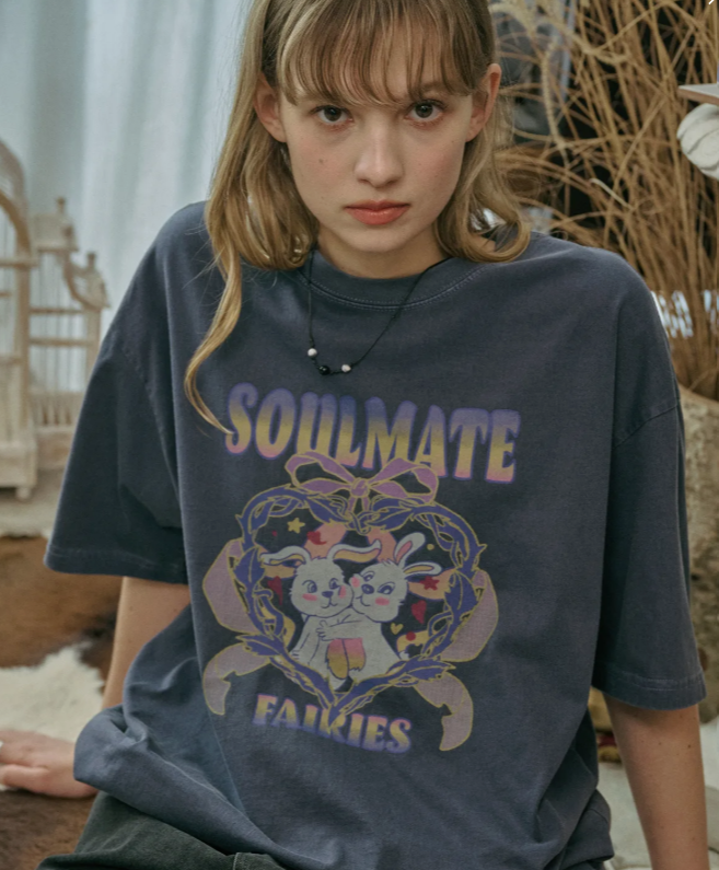 CPGN STUDIO / 靈魂伴侶圖案短袖T恤 / 深藍色 /  JUL25