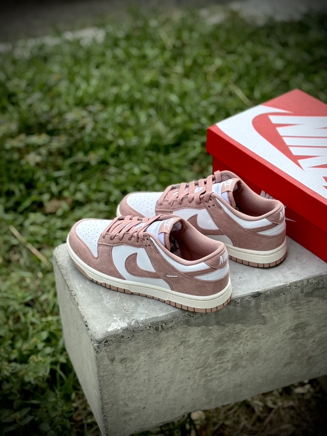 Nike Dunk Low 休閒鞋 麂皮 女鞋 玫瑰粉 IB4417-102