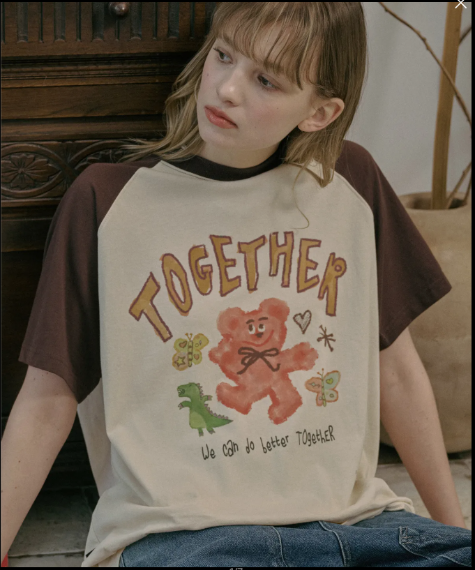 CPGN STUDIO / Together & Bear 圖案短袖T恤 / 棕色 / JUL25