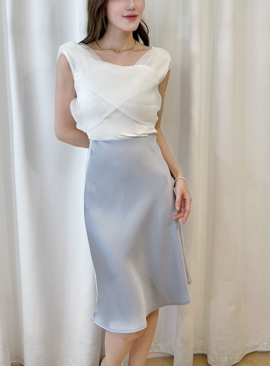 仙女光澤面料傘裙