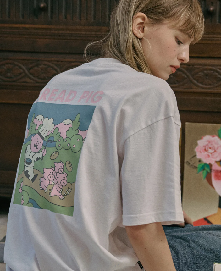 CPGN STUDIO / Bread Pig 圖案短袖T恤 / 白色 /  JUL25