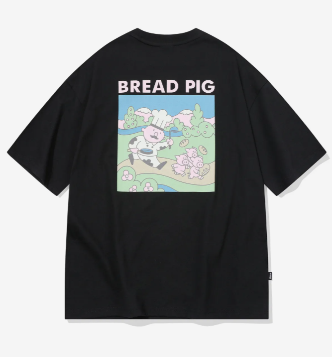 CPGN STUDIO / Bread Pig 圖案短袖T恤 / 黑色 /  JUL25