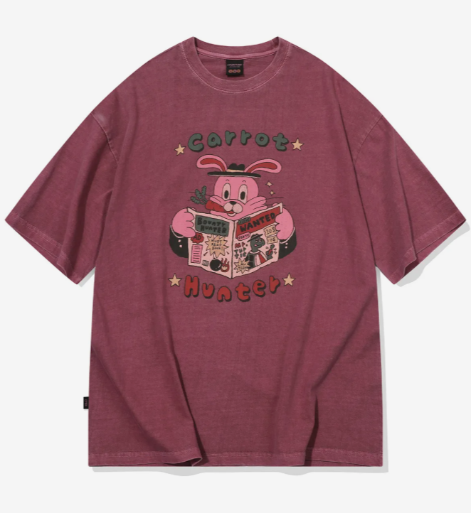 CPGN STUDIO / Carrot Hoppy 圖案短袖T恤 / 灰紫色 /  JUL25