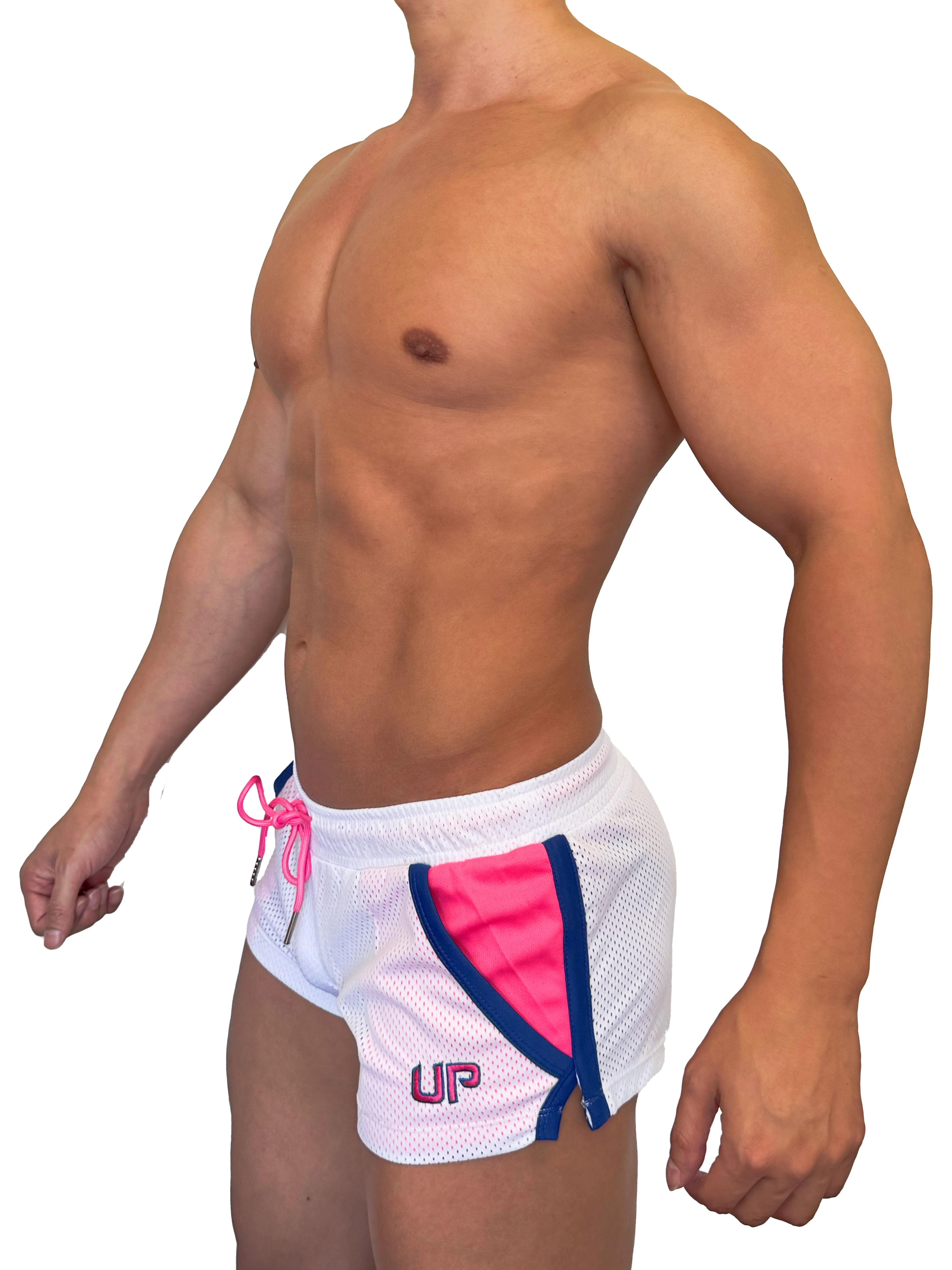 2025 全新色系 - Mesh UP 2.0 超短運動褲 閃亮白/粉紅