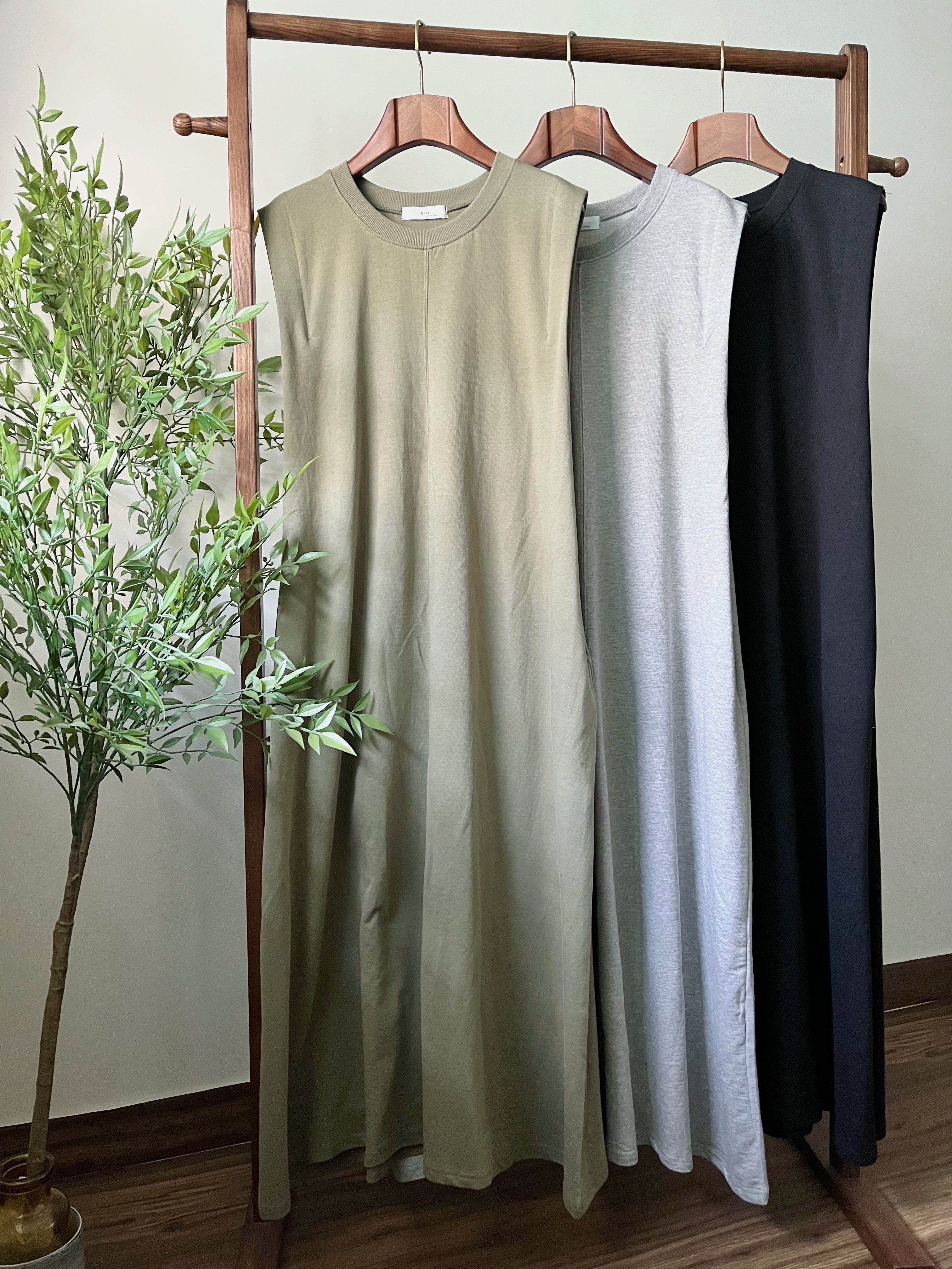 🌿素色A字背心裙