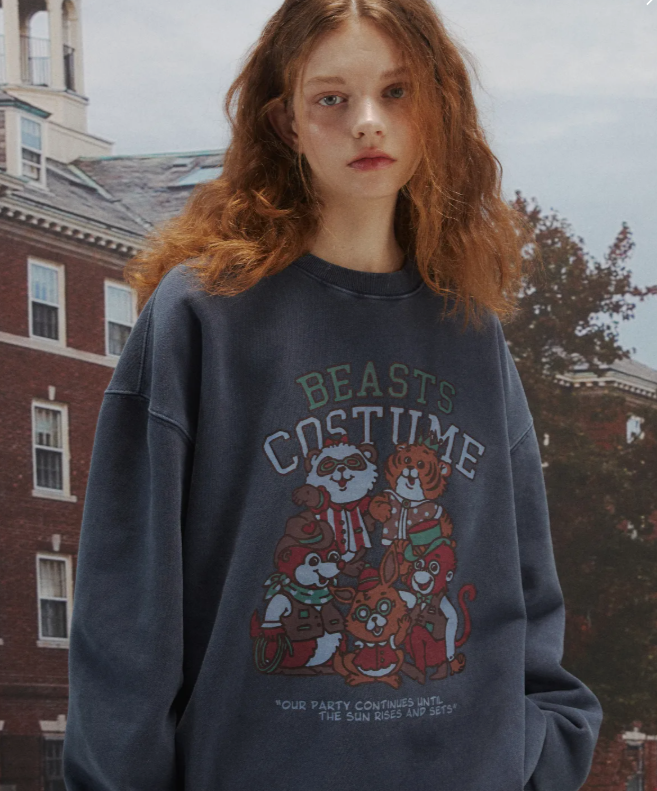 CPGN STUDIO / Magic Zoo Pigment sweatshirt / dark blue /  JUL25