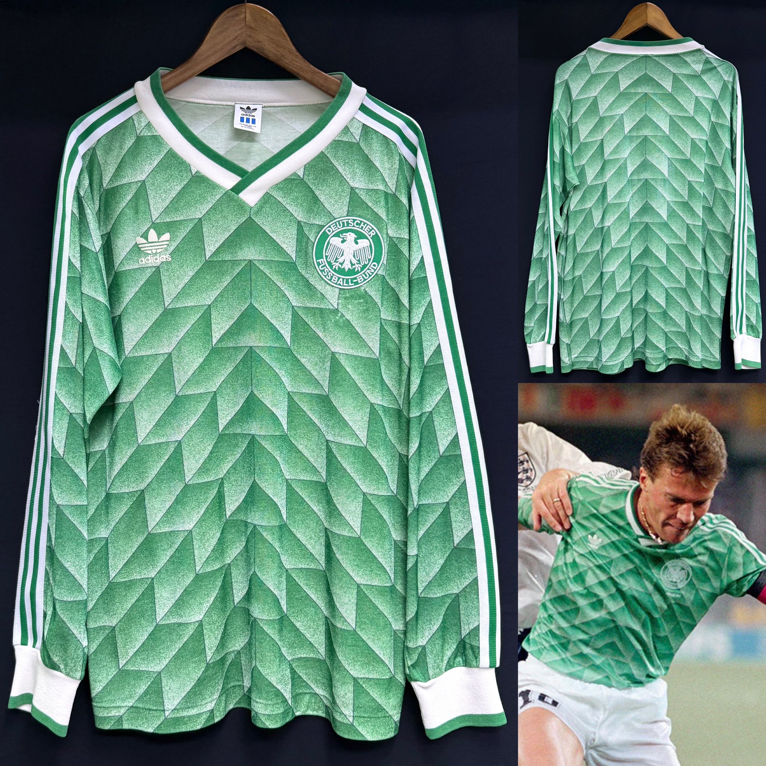 West-Germany 1988-1990 Adidas L/S Away Template Shirt Japan Version