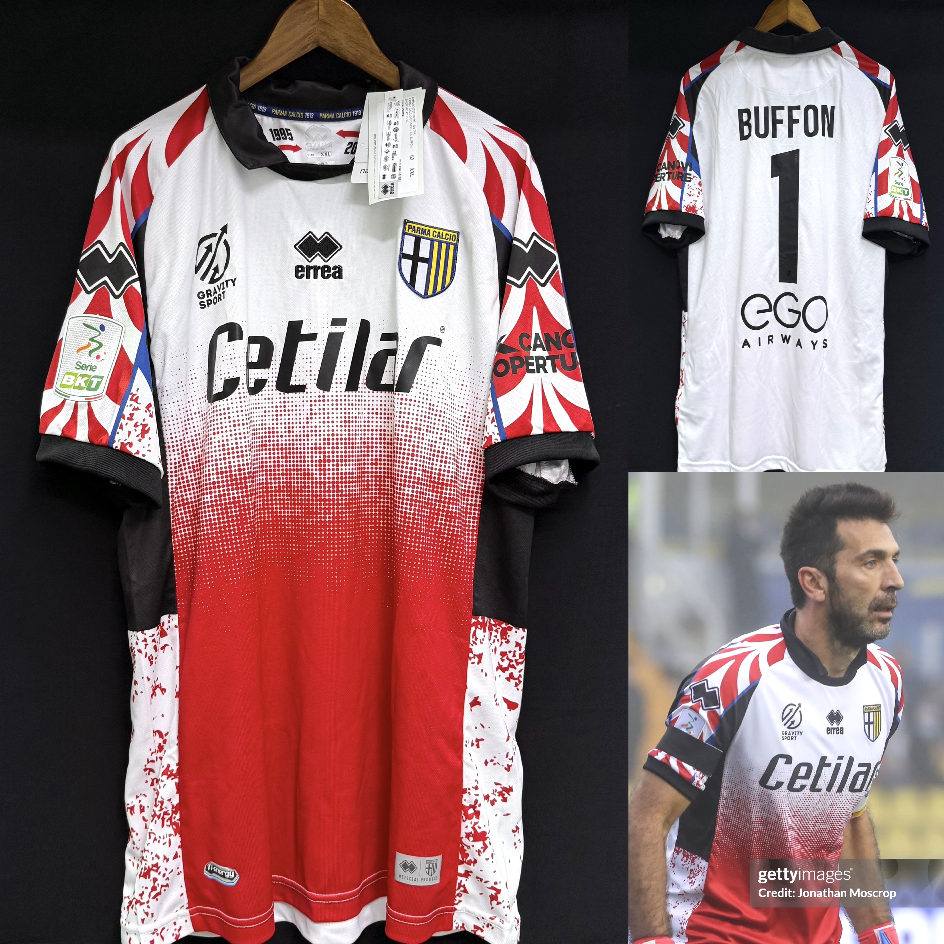 (Boxset) Parma 2021-2022 errea Goalkeeper Authentic Player Shirt #1 BUFFON