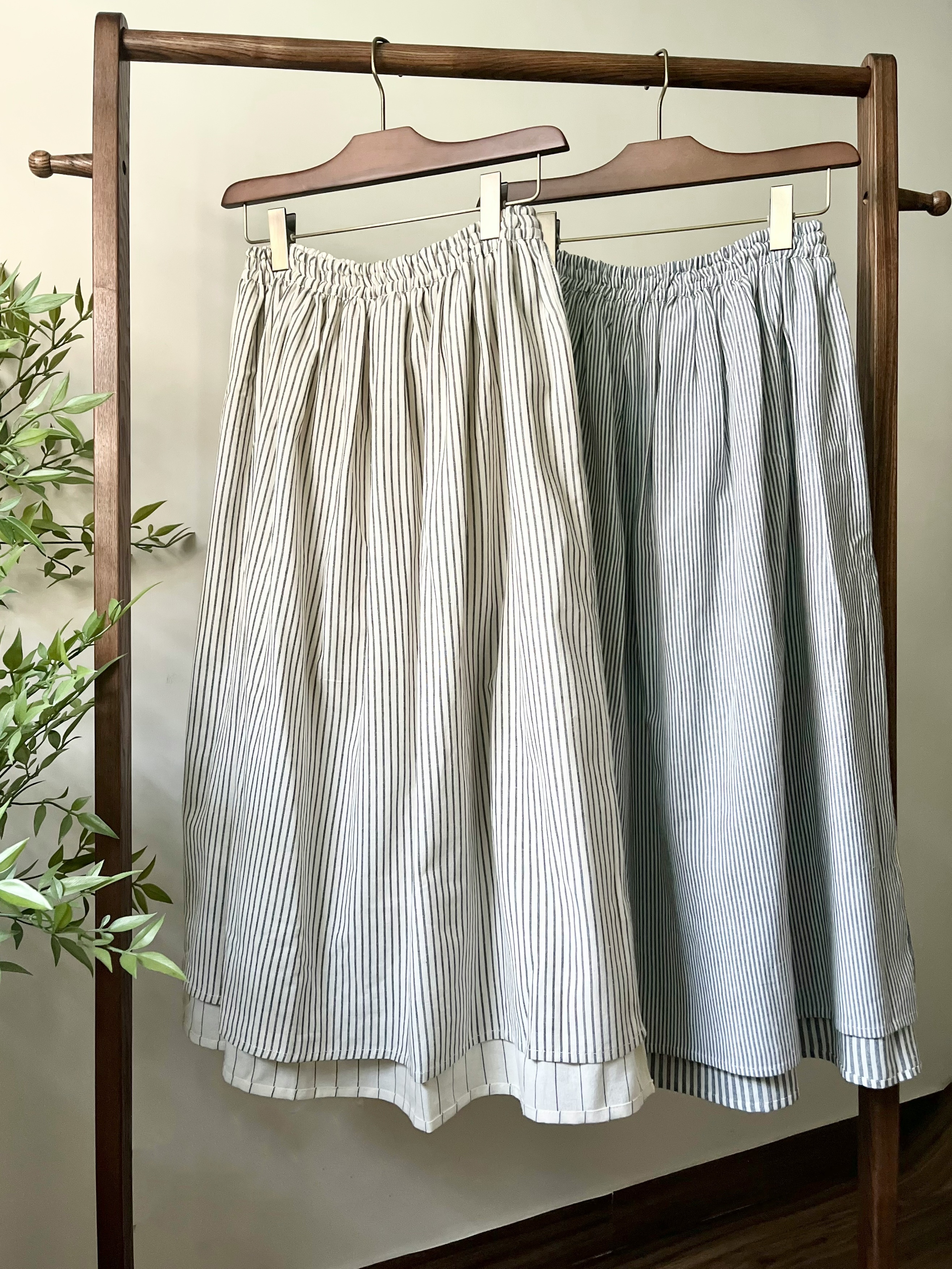 🌿雙面條子半截裙