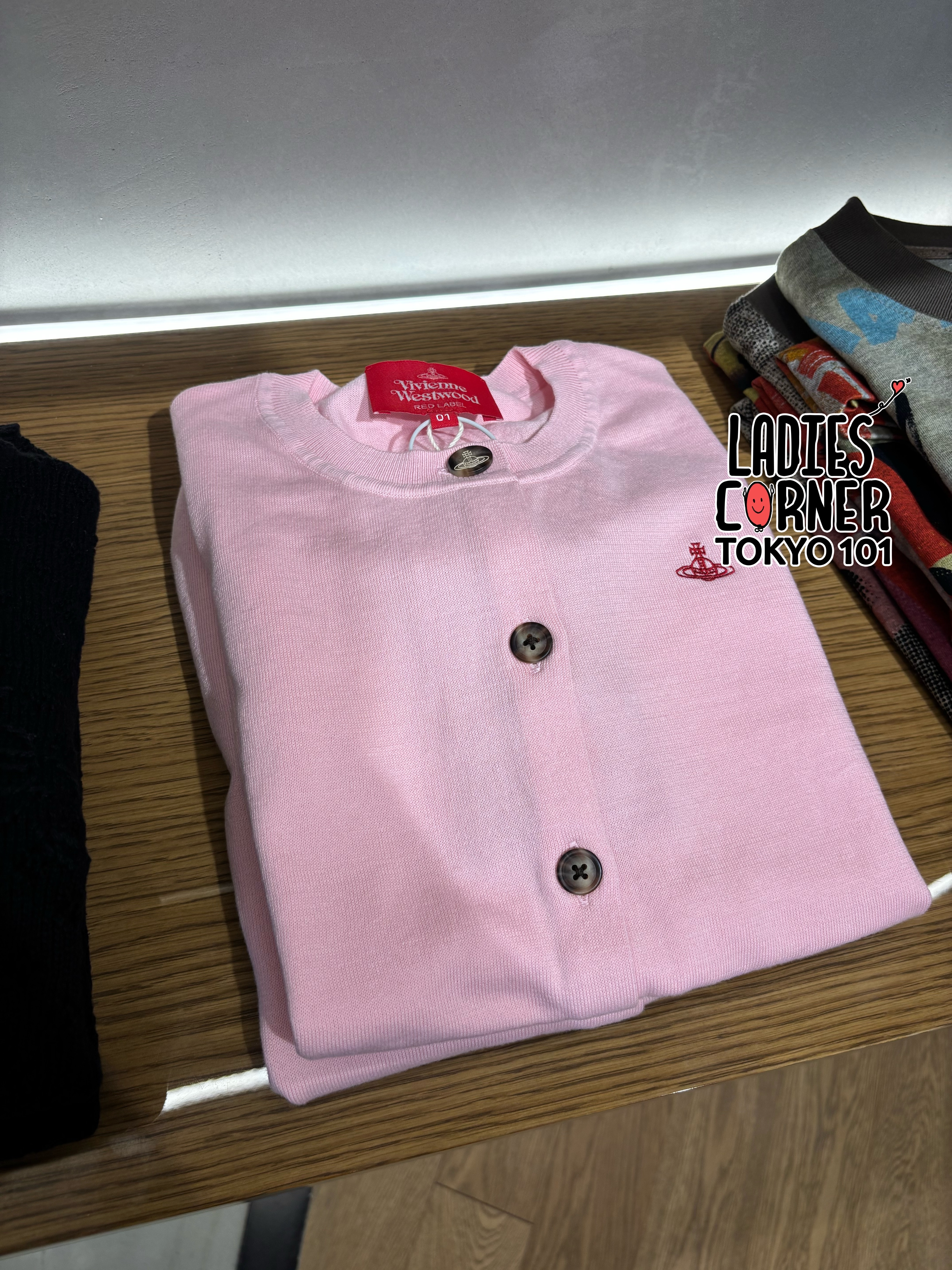 Vivienne Westwood Cotton Basic Crew Neck Cardigan (RED)