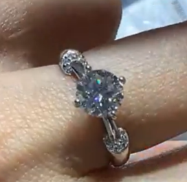 250712 - B55 1卡大牌同款全銀莫桑開口戒指