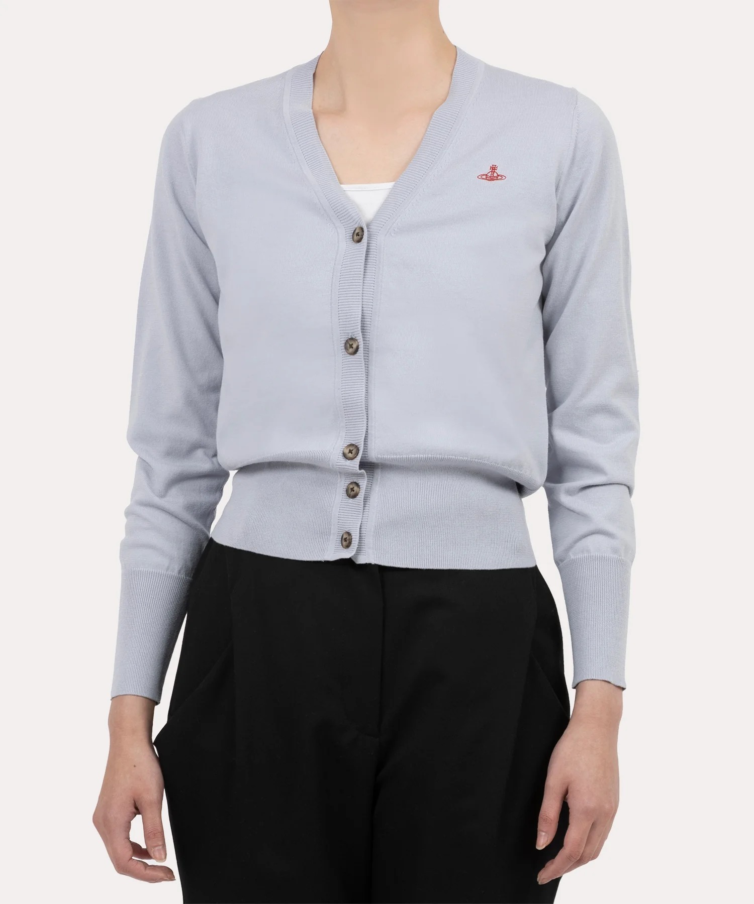 Vivienne Westwood Cotton Basic Crew Neck Cardigan (RED)