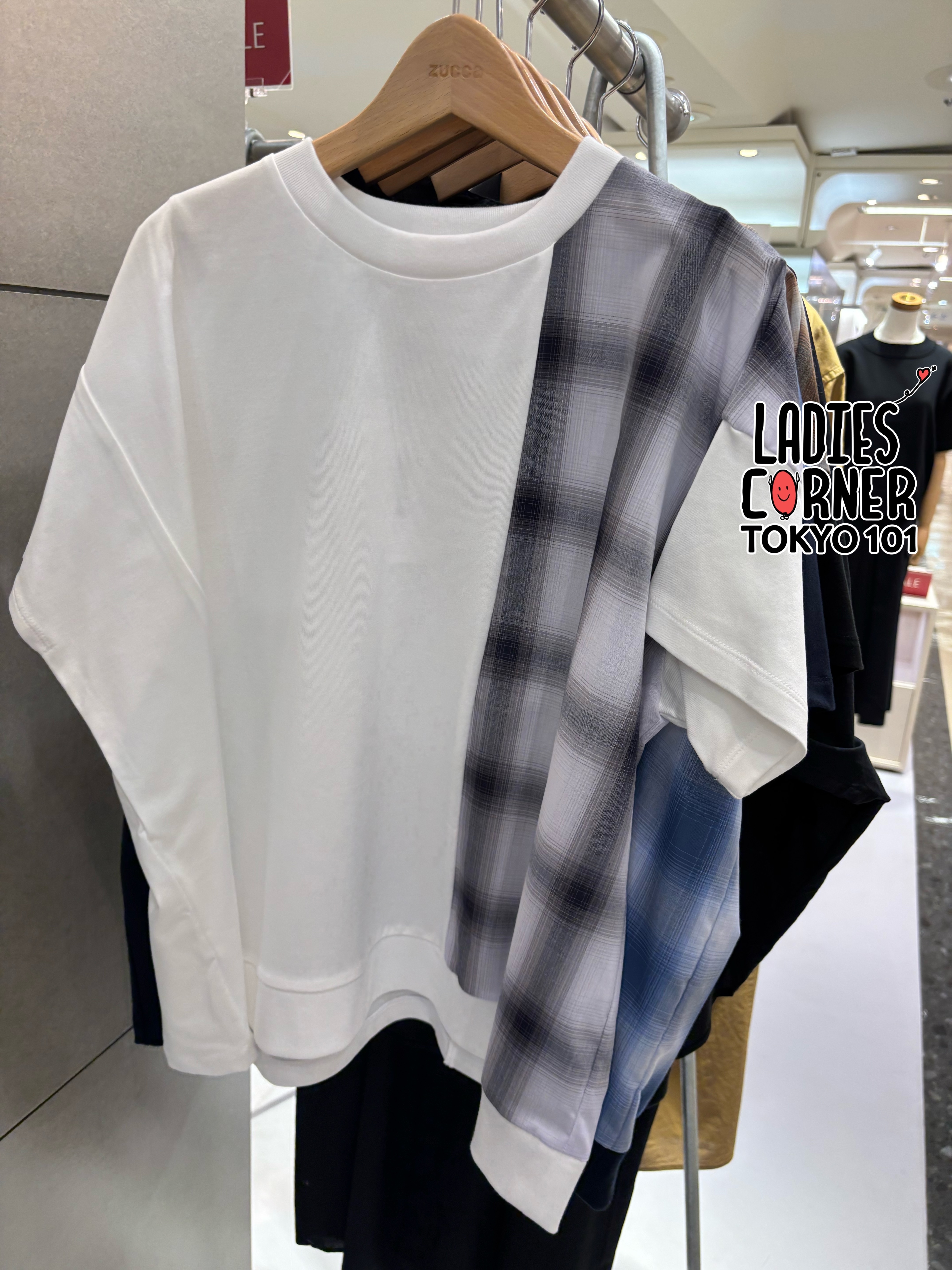 Zucca Check docking jersey / Cut and sew