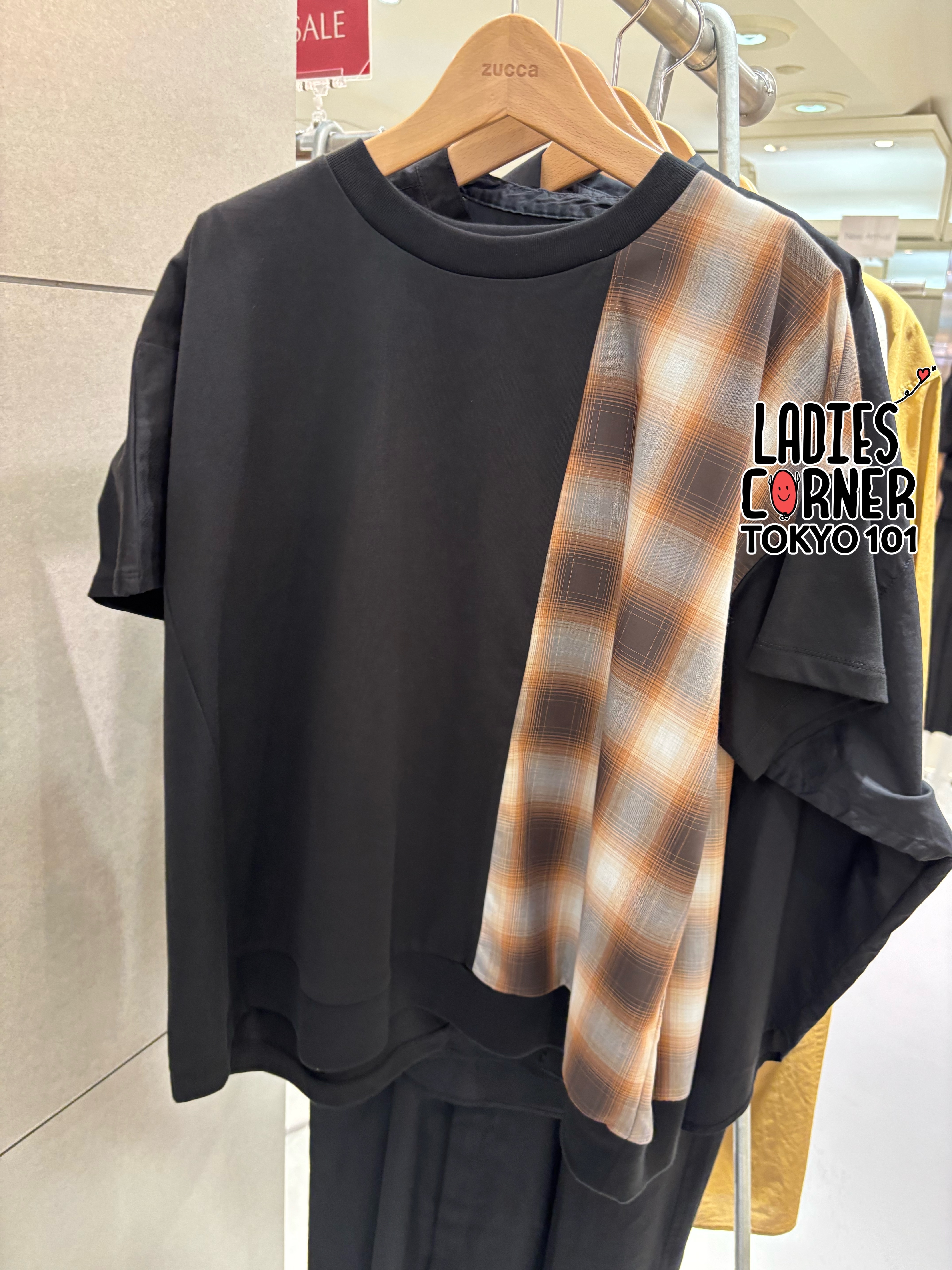 Zucca Check docking jersey / Cut and sew