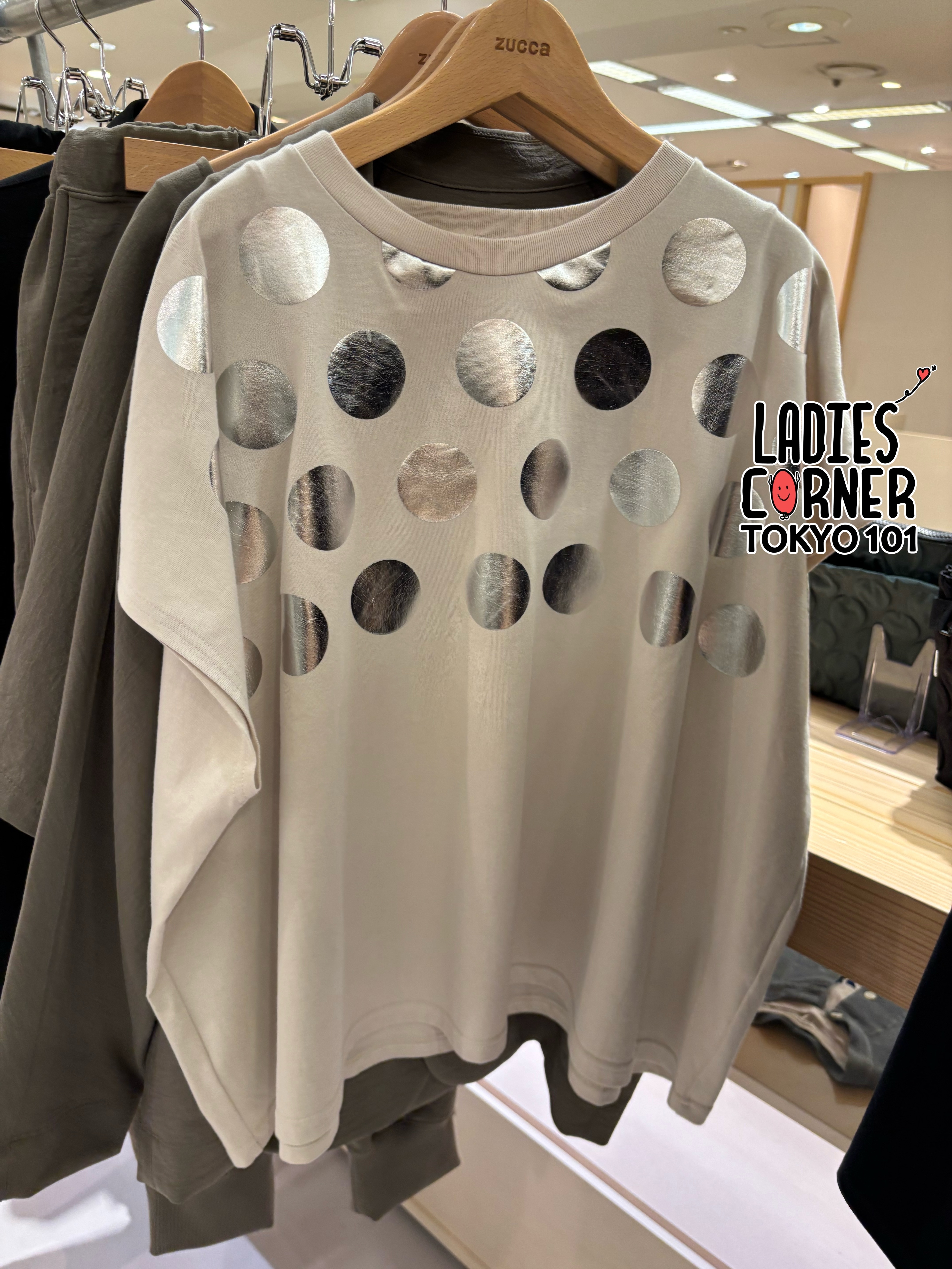 Zucca Dot Print T / T-shirt