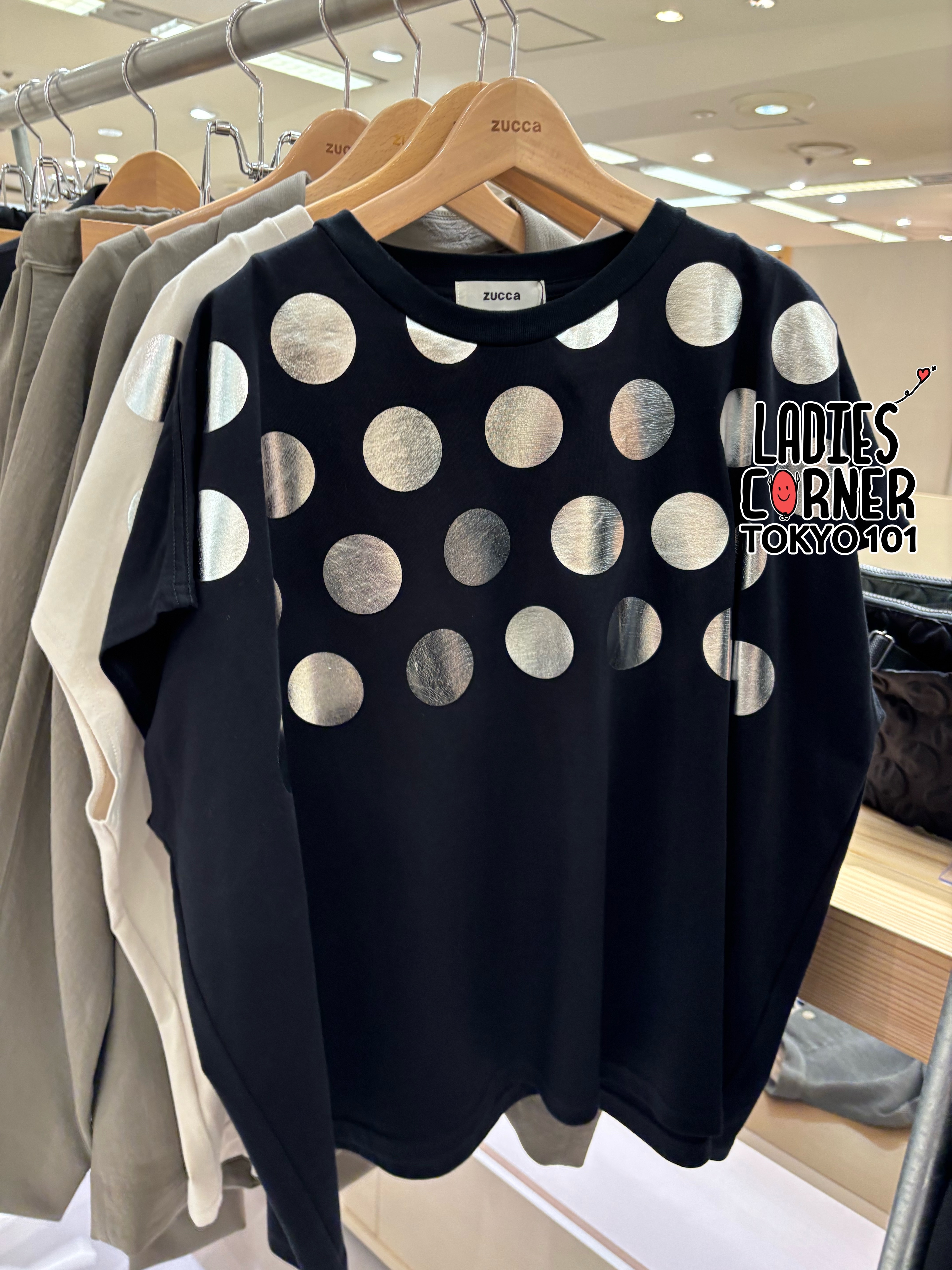 Zucca Dot Print T / T-shirt