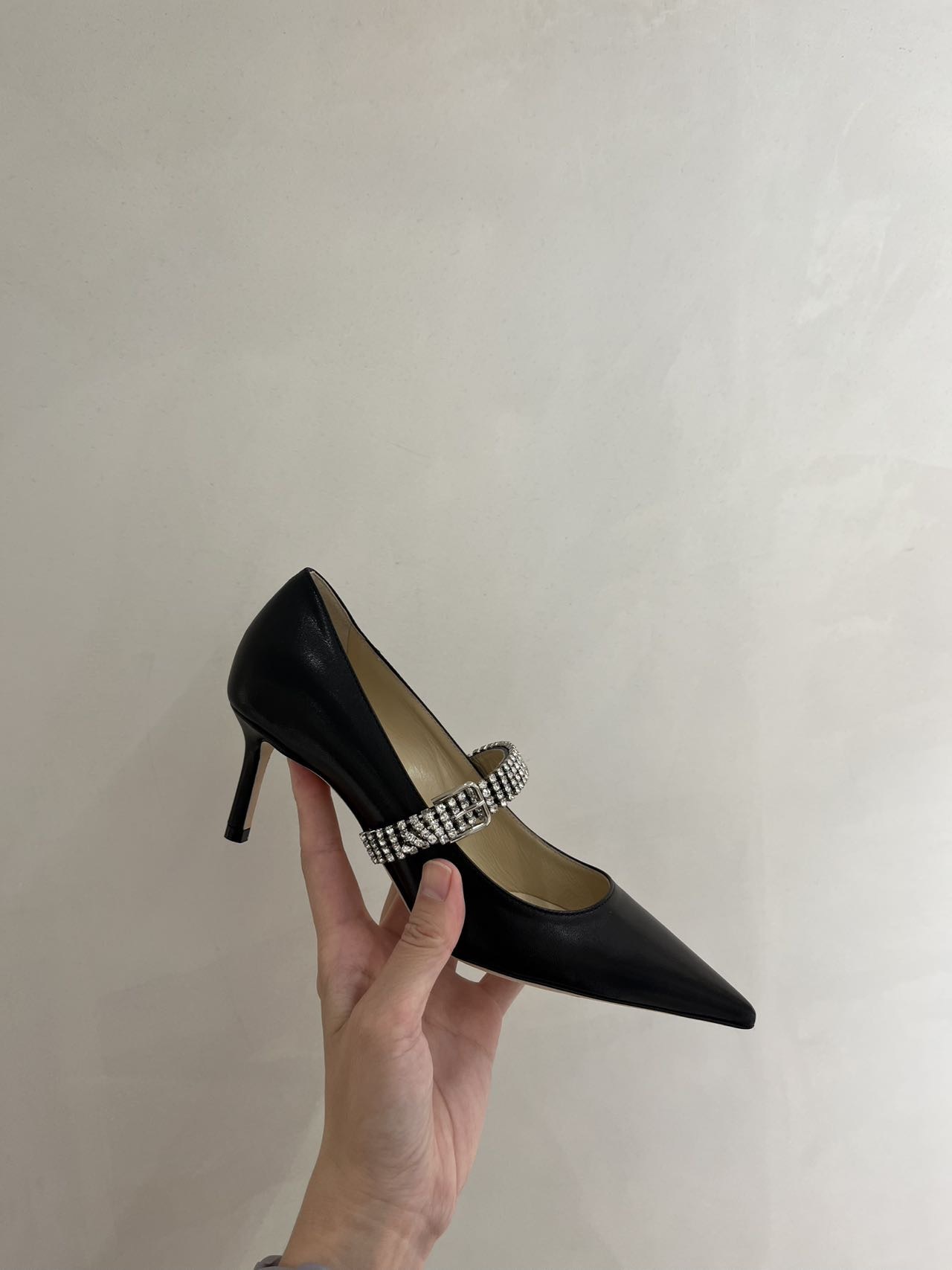 Jimmy Choo Noa Pump Shiny Calf Heels Black