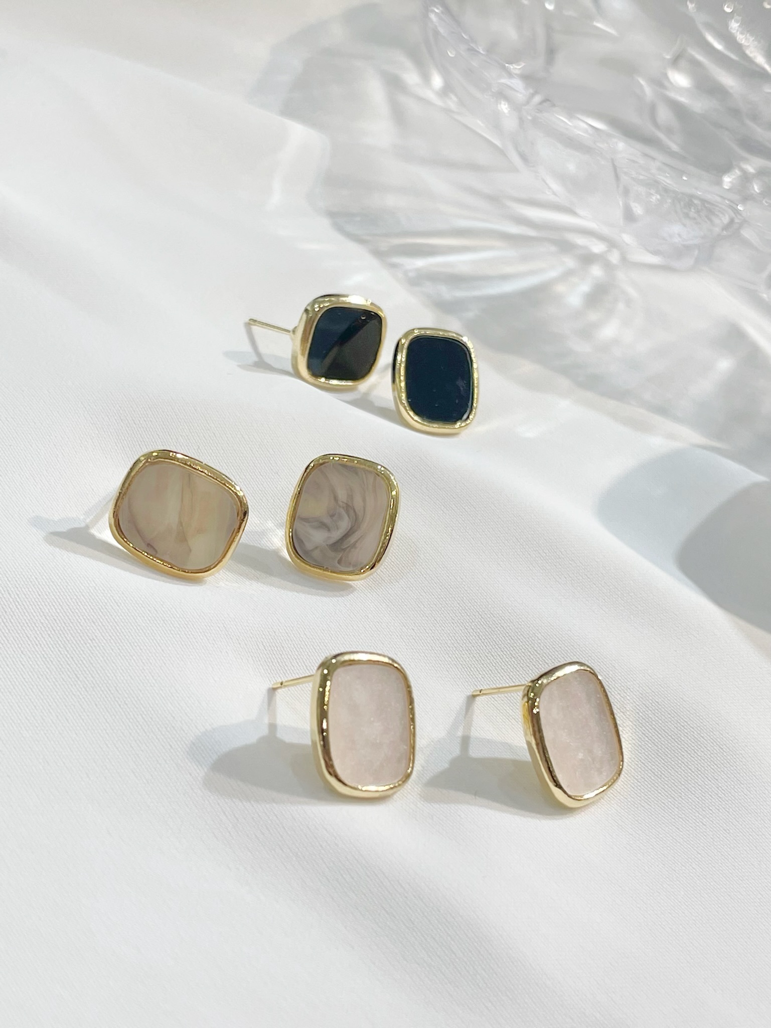 滾金邊暈染耳環