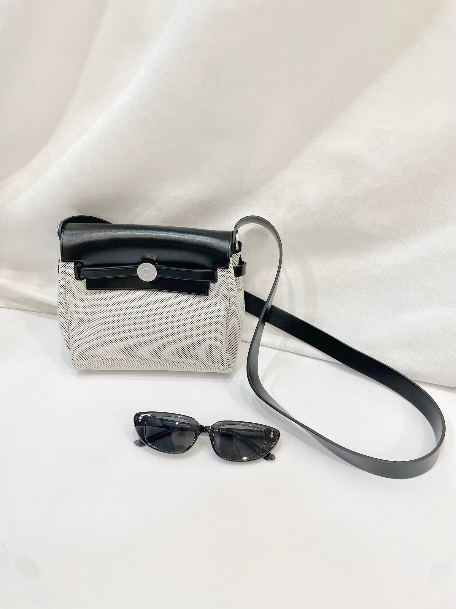 優雅帆布皮革小包