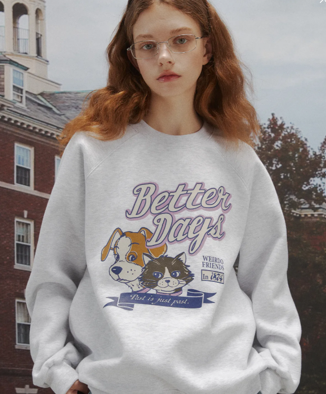 CPGN STUDIO / Better Days pattern sweatshirt / Melange white /  JUL25