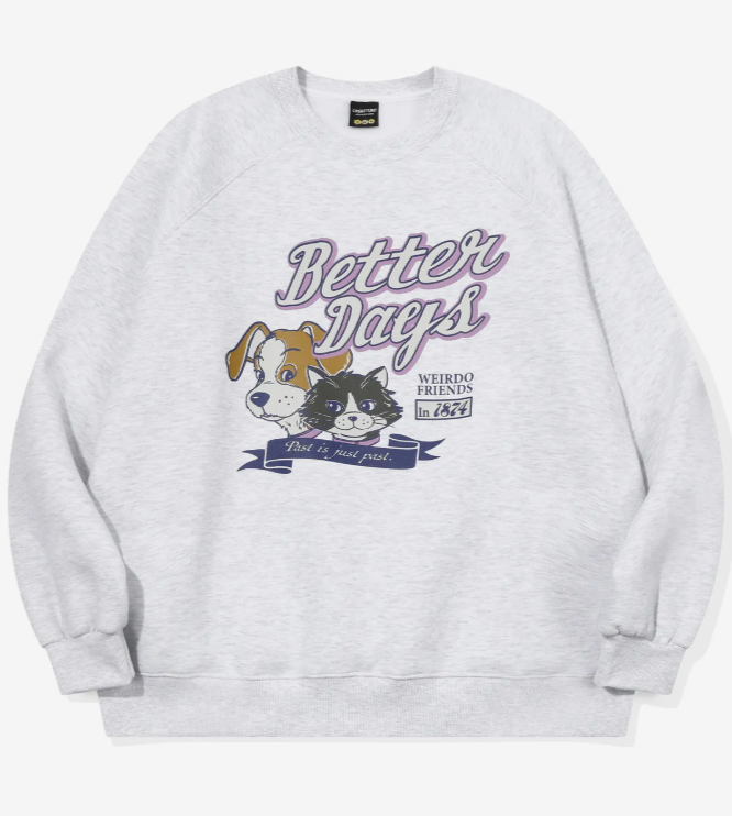 CPGN STUDIO / Better Days pattern sweatshirt / Melange white /  JUL25