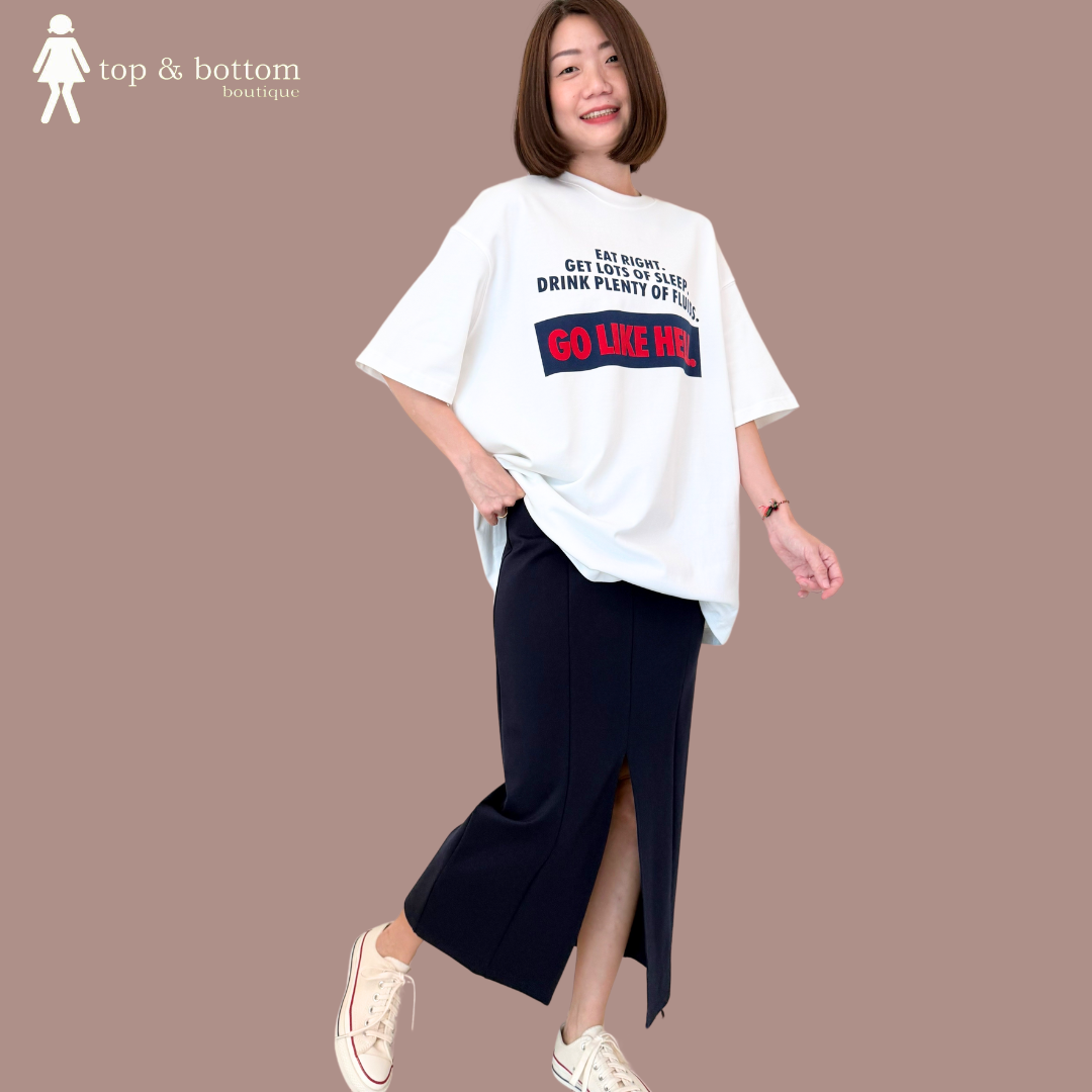 ELASTIC BUTTON PENCIL MIDI SKIRT