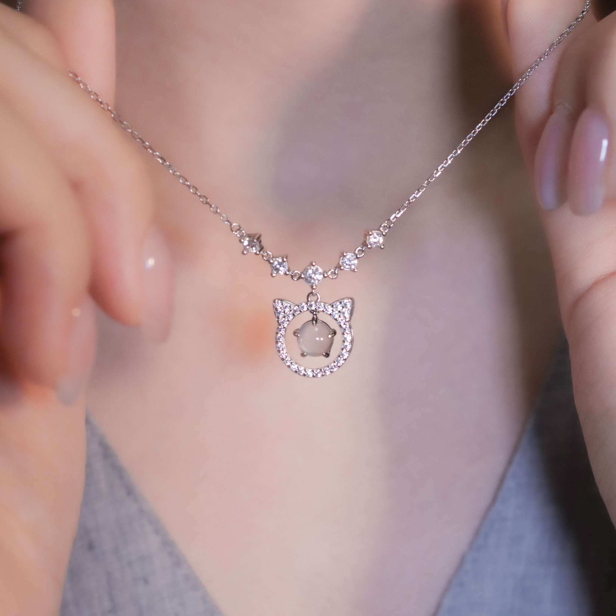 | 925銀丨純粹貓咪項鍊 | NE1435 |