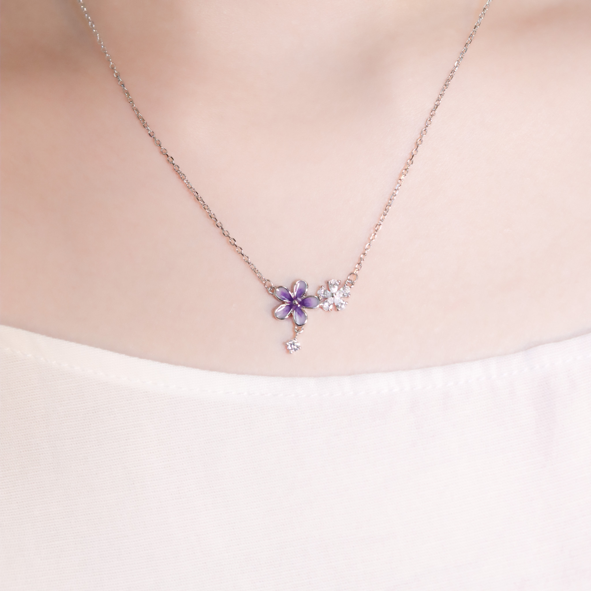 | 925純銀・白金 | 紫羅蘭項鍊 | NE1427 |