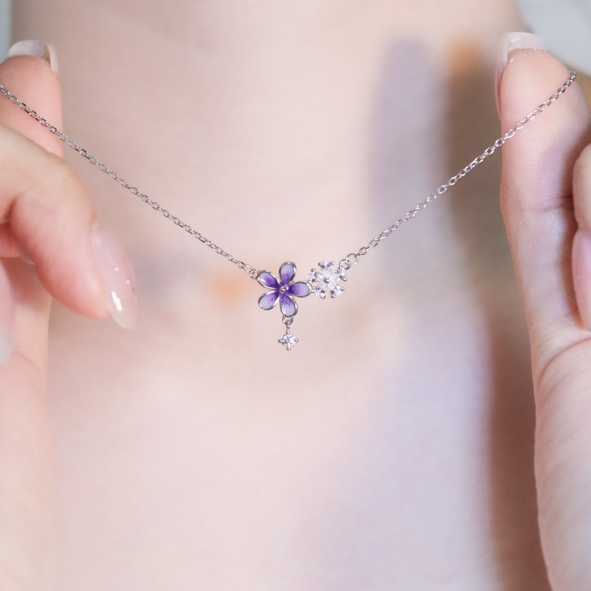 | 925純銀・白金 | 紫羅蘭項鍊 | NE1427 |