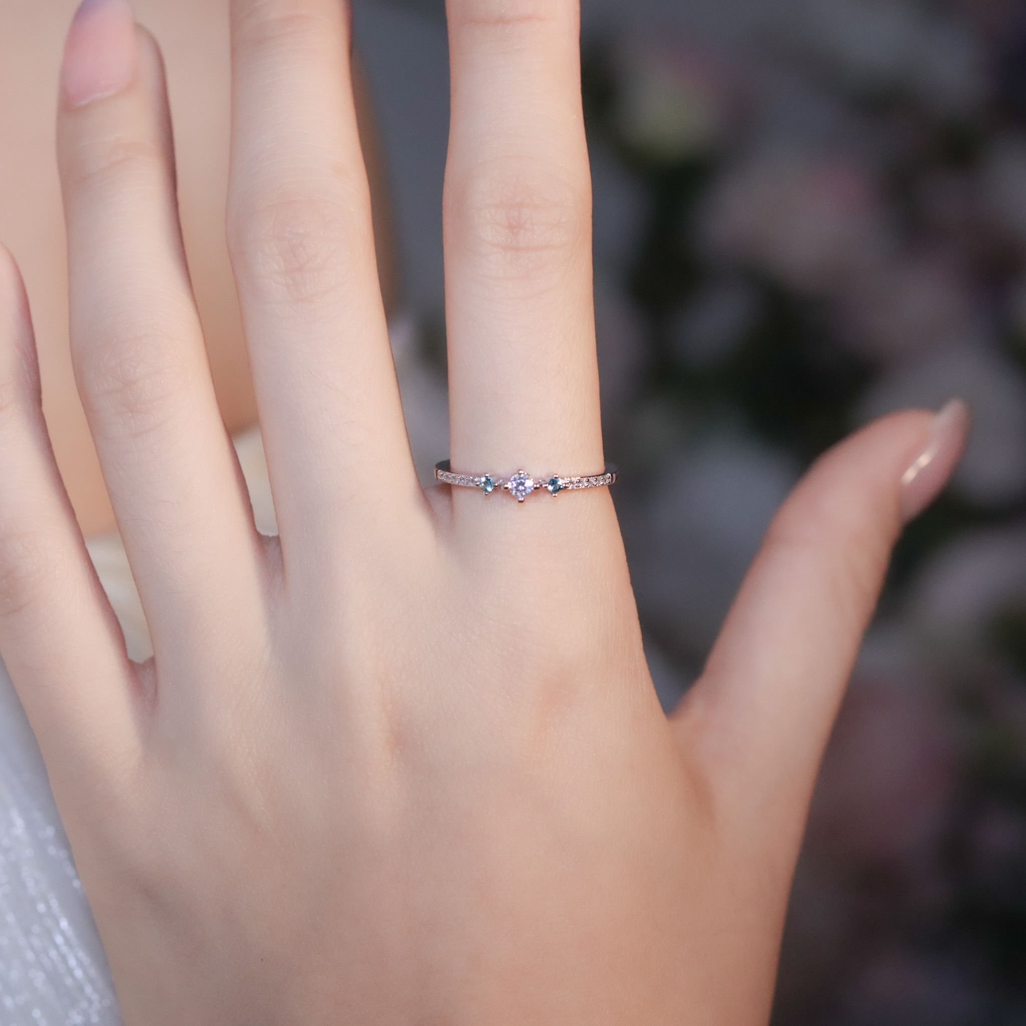 | 925 銀 | 薄綠星光戒指 | RI0899 |