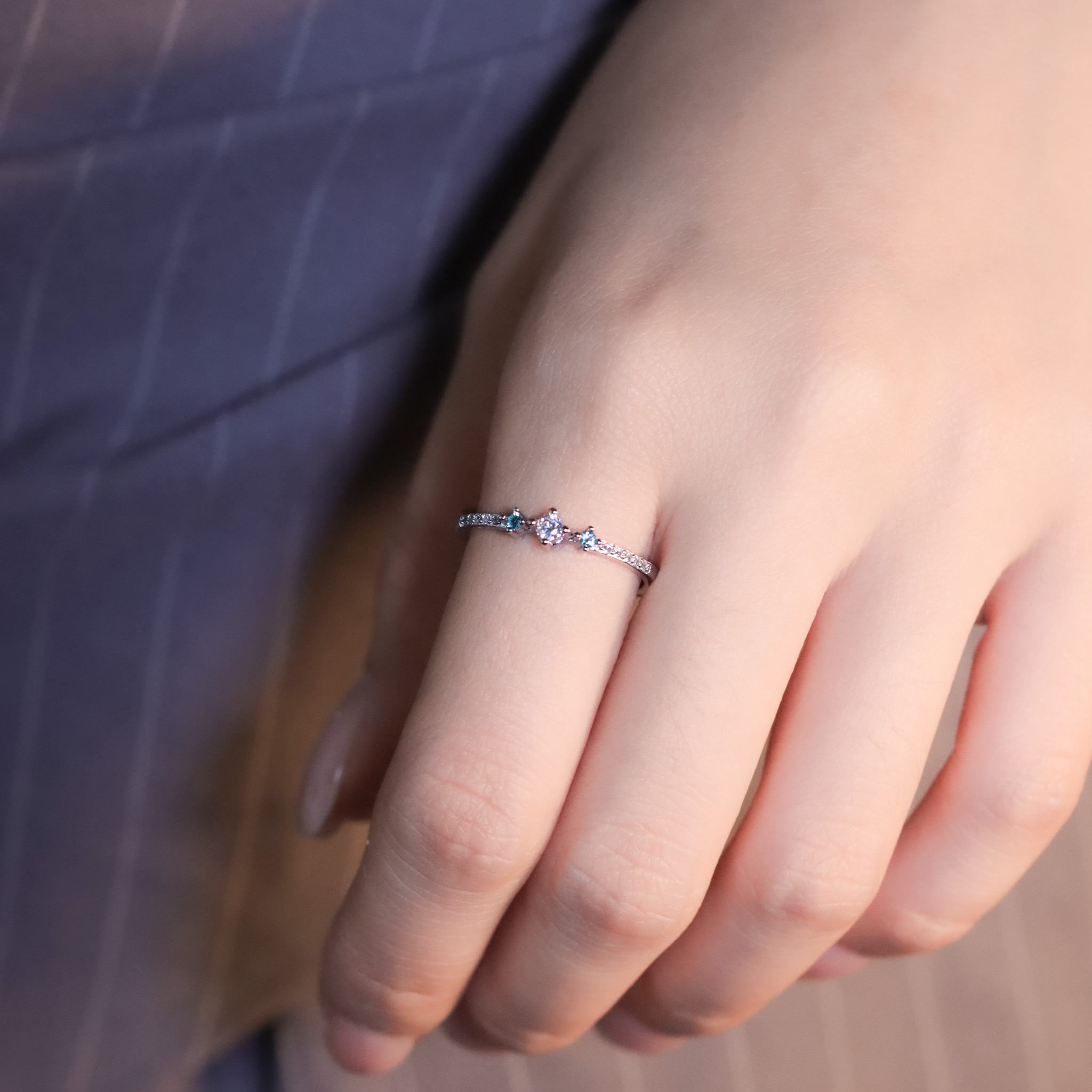 | 925 銀 | 薄綠星光戒指 | RI0899 |