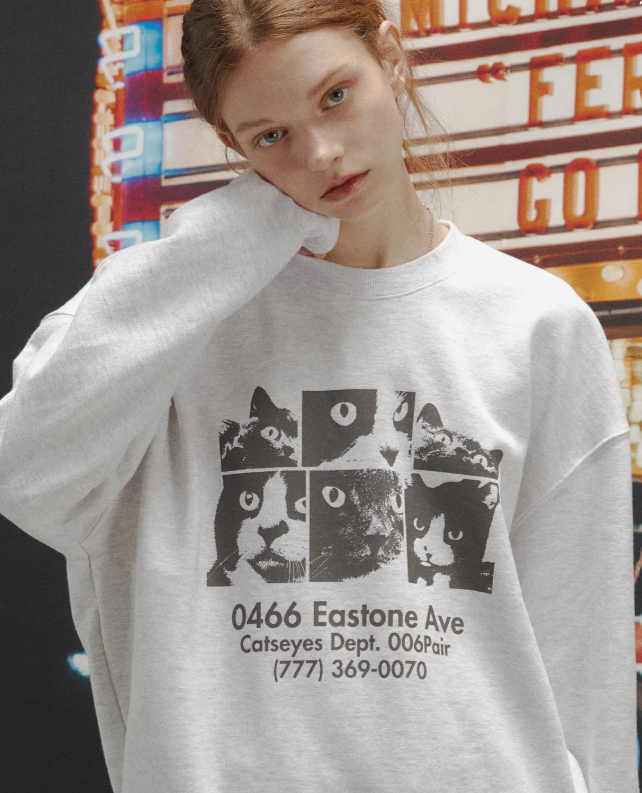 CPGN STUDIO / Cat's Eye Sweatshirt / Melange White /  JUL25
