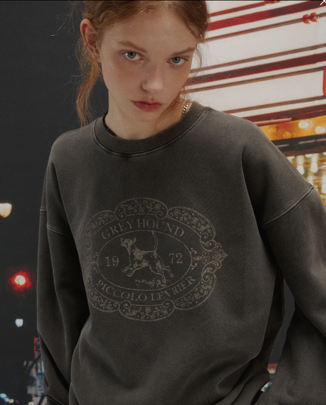 CPGN STUDIO / Hound Charm Pigment Sweatshirt / Smokeblack /  JUL25
