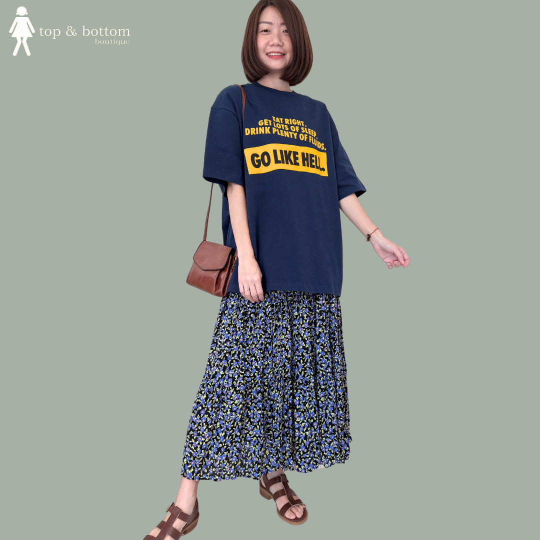 ELASTIC WAISTED FLORAL MIDI SKIRT