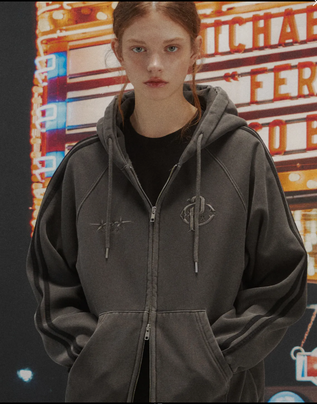 CPGN STUDIO / [2-WAY] CP Line Pigment Hooded Zip-Up / Smokeblack /   JUL25