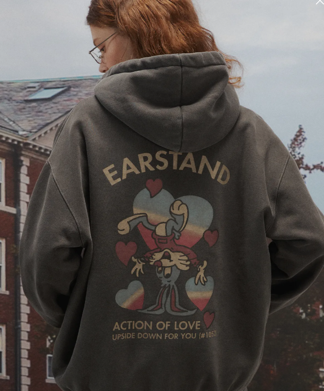 CPGN STUDIO / [2-WAY] Earstand Pigment Hooded Zip-Up / Smoke Black /  JUL25