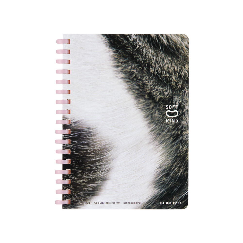 軟線圈 10週年限定 筆記本 方眼 A6 白底虎斑貓｜KOKUYO 日本